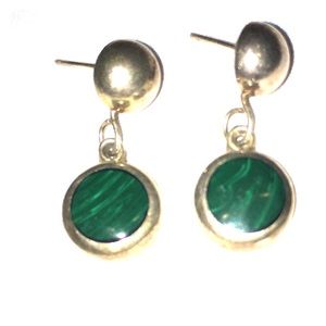 Natural Dark Green Malachite earrings